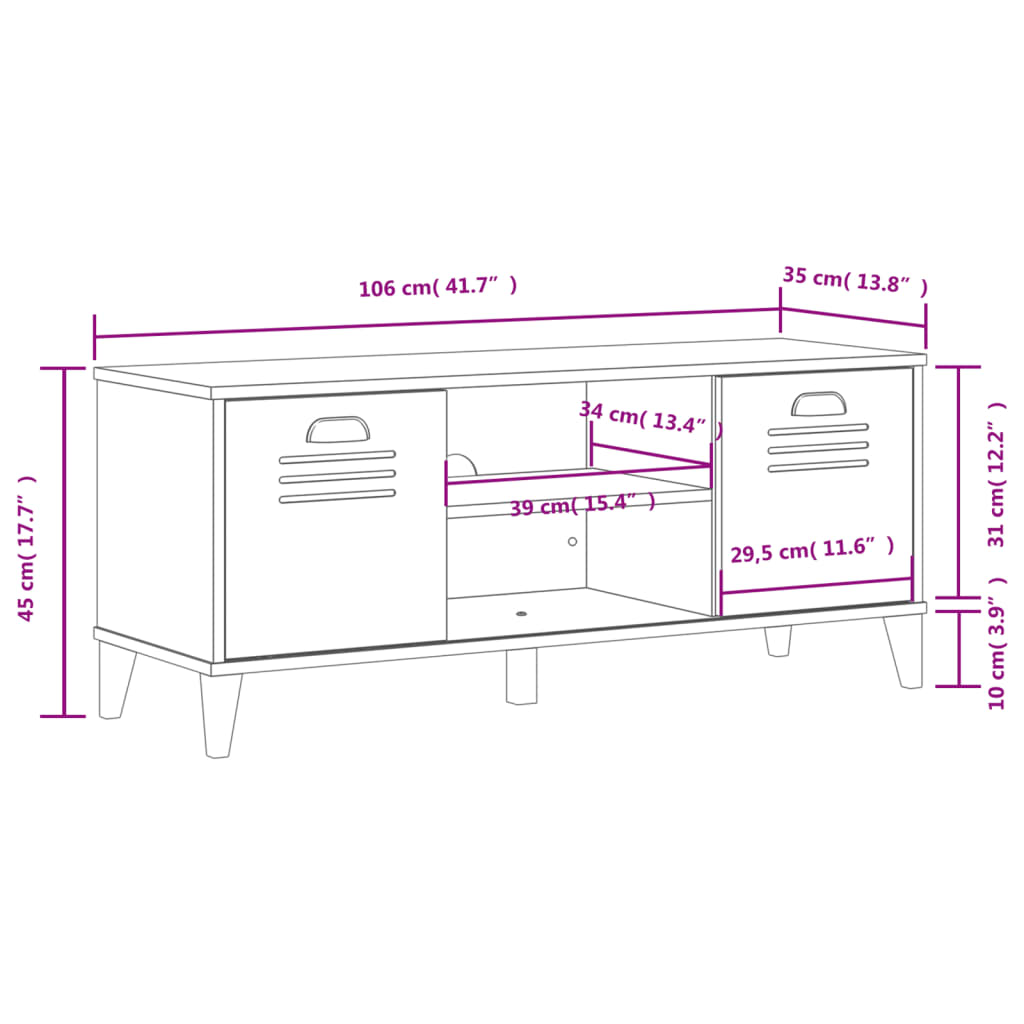 Panca Portascarpe VIKEN Nera 106x35x45 cm Legno Multistrato