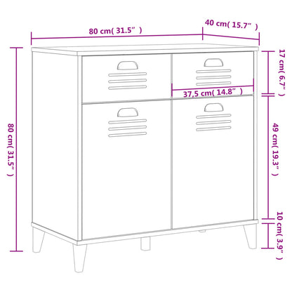 VIKEN White Sideboard 80x40x80 cm in Multilayer Wood