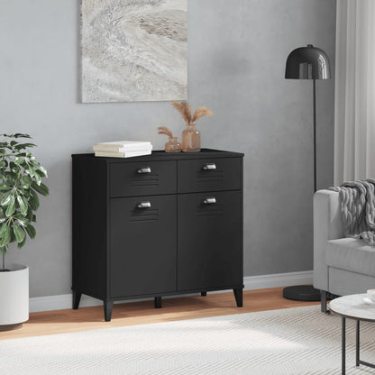 VIKEN Black Sideboard 80x40x80 cm in Multilayer Wood