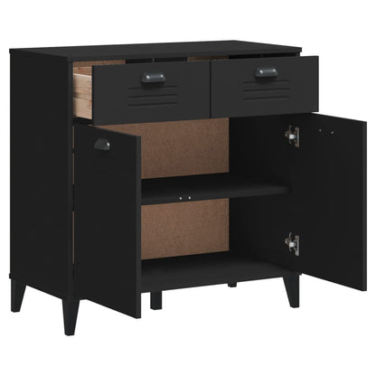 VIKEN Black Sideboard 80x40x80 cm in Multilayer Wood