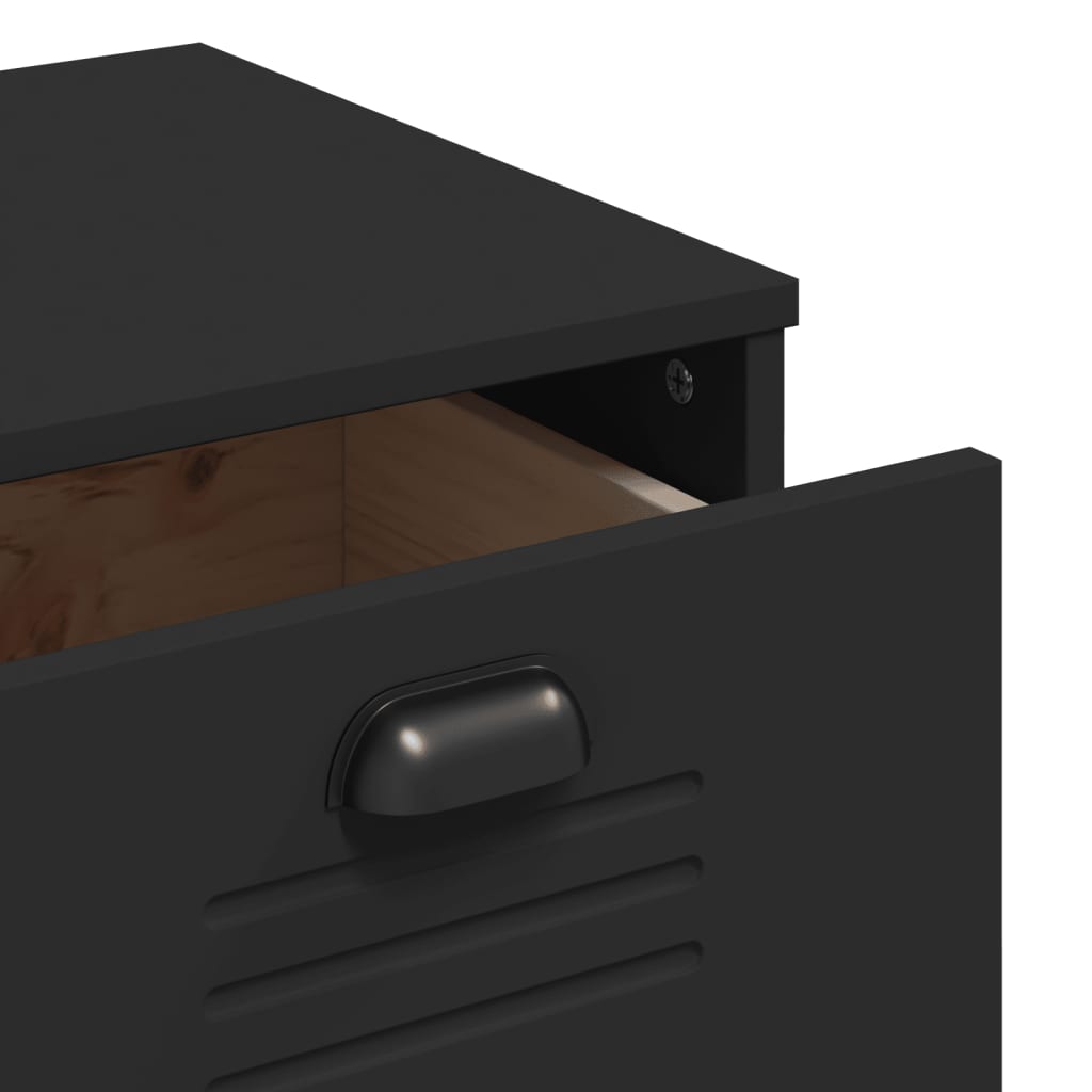 Credenza VIKEN Nera 80x40x80 cm in Legno Multistrato