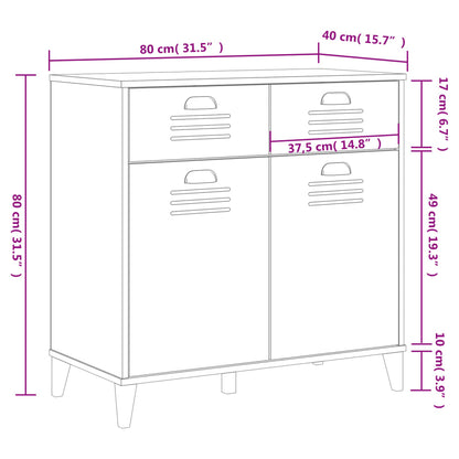 VIKEN Black Sideboard 80x40x80 cm in Multilayer Wood