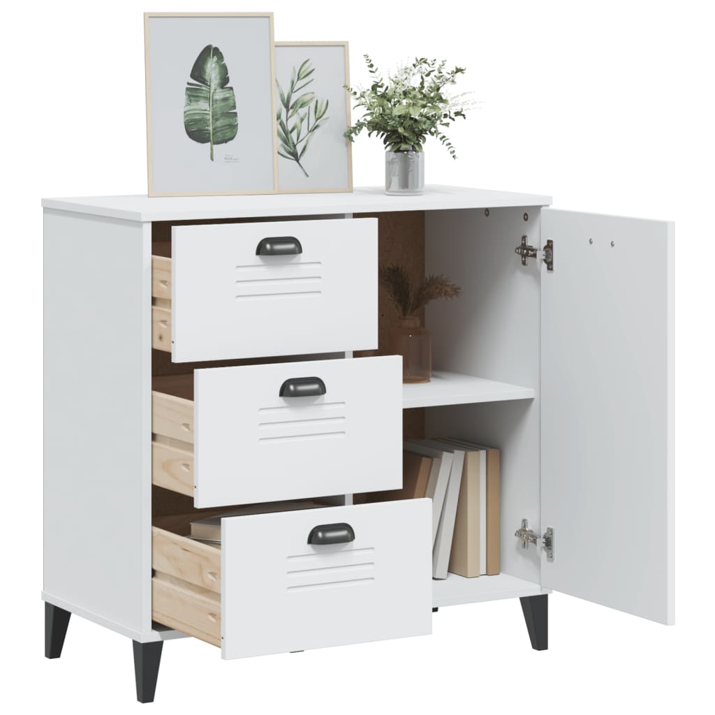 VIKEN White Sideboard 80x40x80 cm in Multilayer Wood