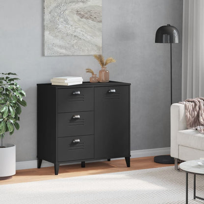 VIKEN Black Sideboard 80x40x80 cm in Multilayer Wood