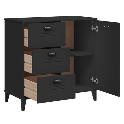 VIKEN Black Sideboard 80x40x80 cm in Multilayer Wood