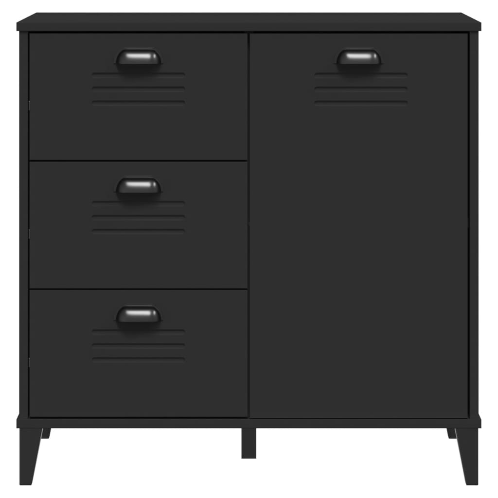 Credenza VIKEN Nera 80x40x80 cm in Legno Multistrato - homemem39