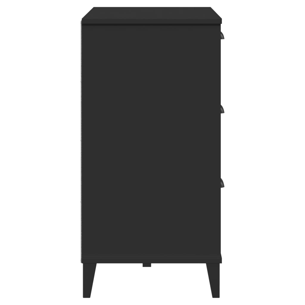 VIKEN Black Sideboard 80x40x80 cm in Multilayer Wood