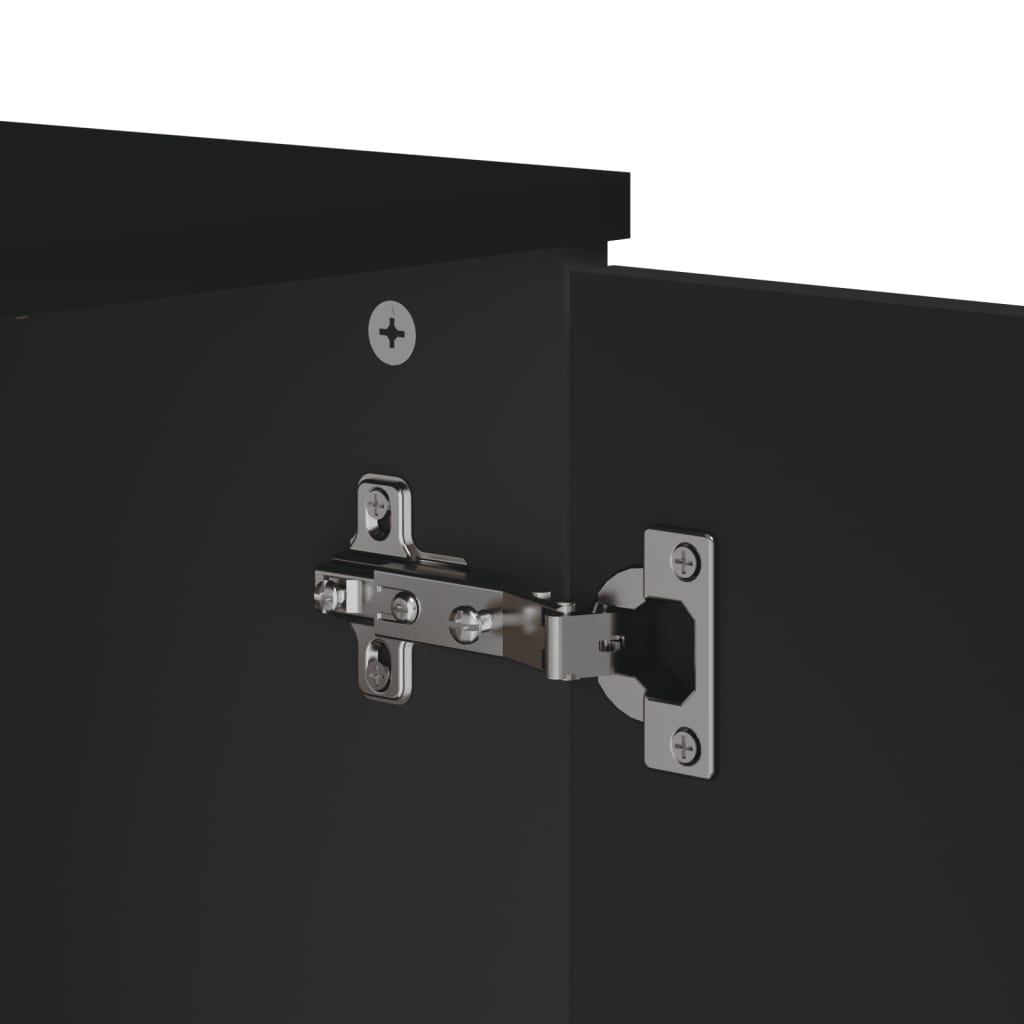 Credenza VIKEN Nera 80x40x80 cm in Legno Multistrato