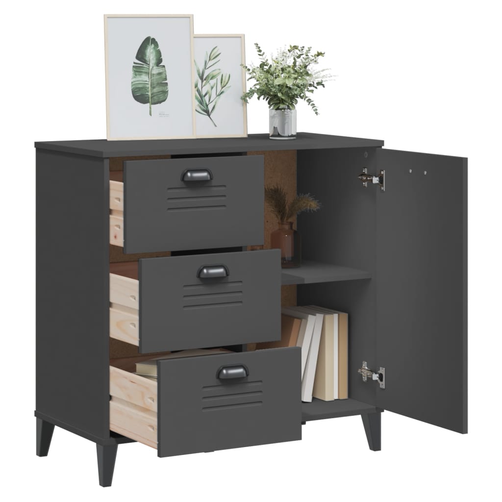 VIKEN Anthracite Sideboard 80x40x80 cm in Multilayer Wood