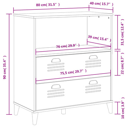 Libreria VIKEN Bianca 80x40x80 cm in Legno Multistrato