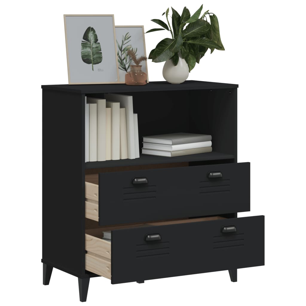 Libreria VIKEN Nera 80x40x80 cm in Legno Multistrato