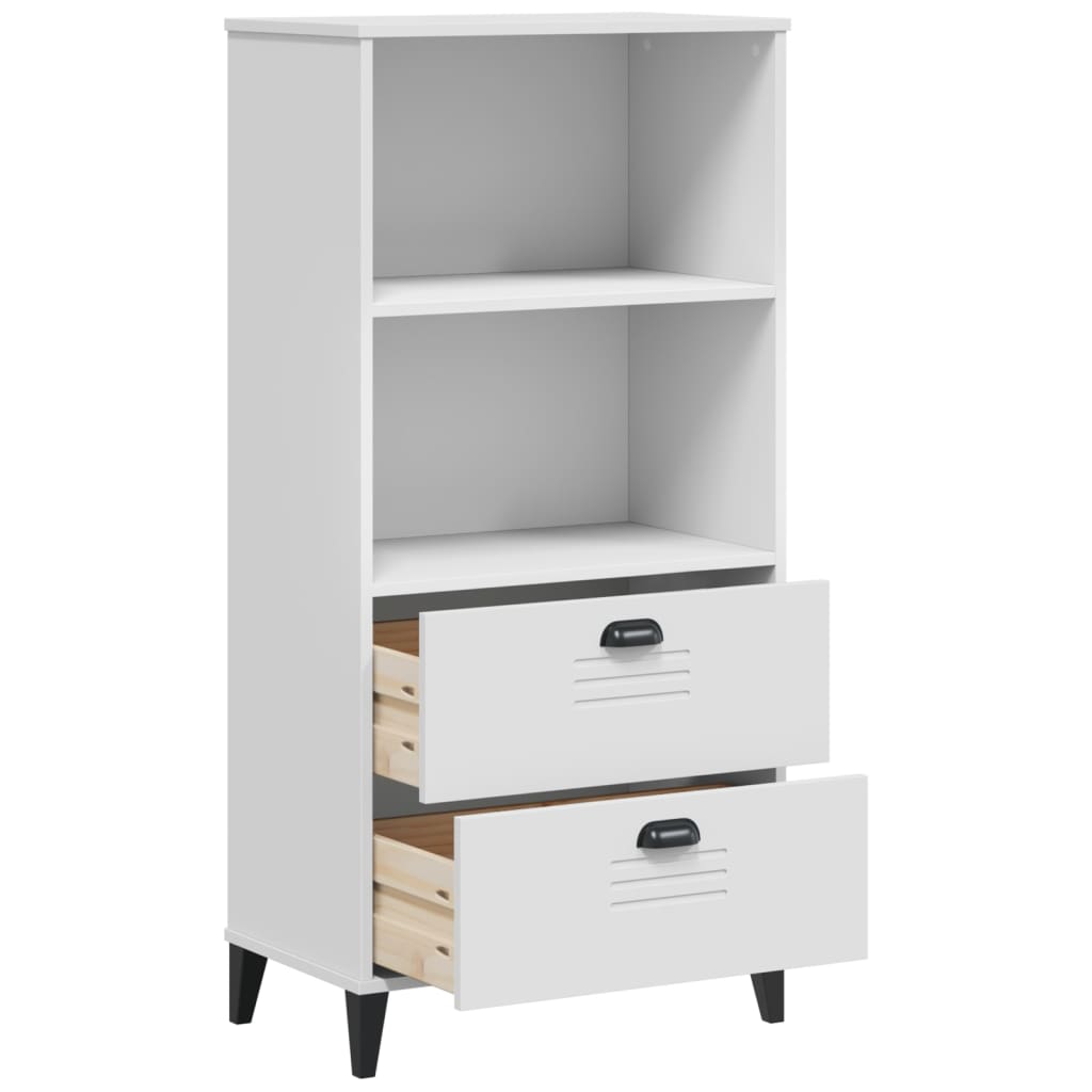 VIKEN White Bookcase 60x35x123 cm in Multilayer Wood