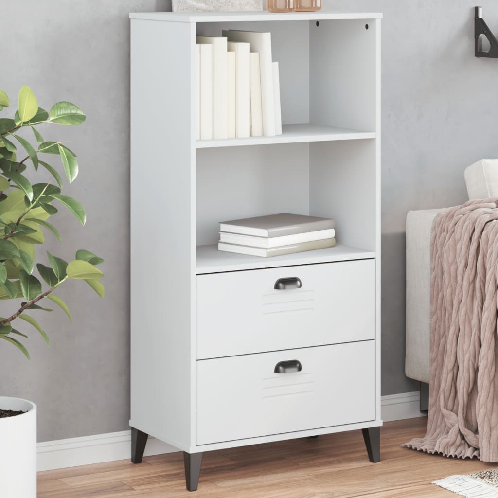 VIKEN White Bookcase 60x35x123 cm in Multilayer Wood