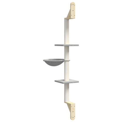 Albero per Gatti con Tiragraffi a Parete Grigio Chiaro 142,5 cm