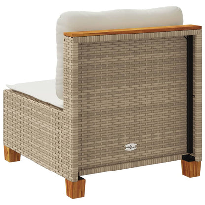 Divano Giardino Senza Braccioli con Cuscini Beige in Polyrattan | homemem39