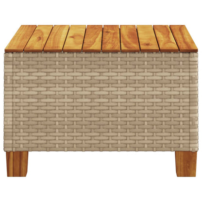 Tavolo da Giardino Beige 55x55x36 cm Polyrattan e Legno Acacia | homemem39
