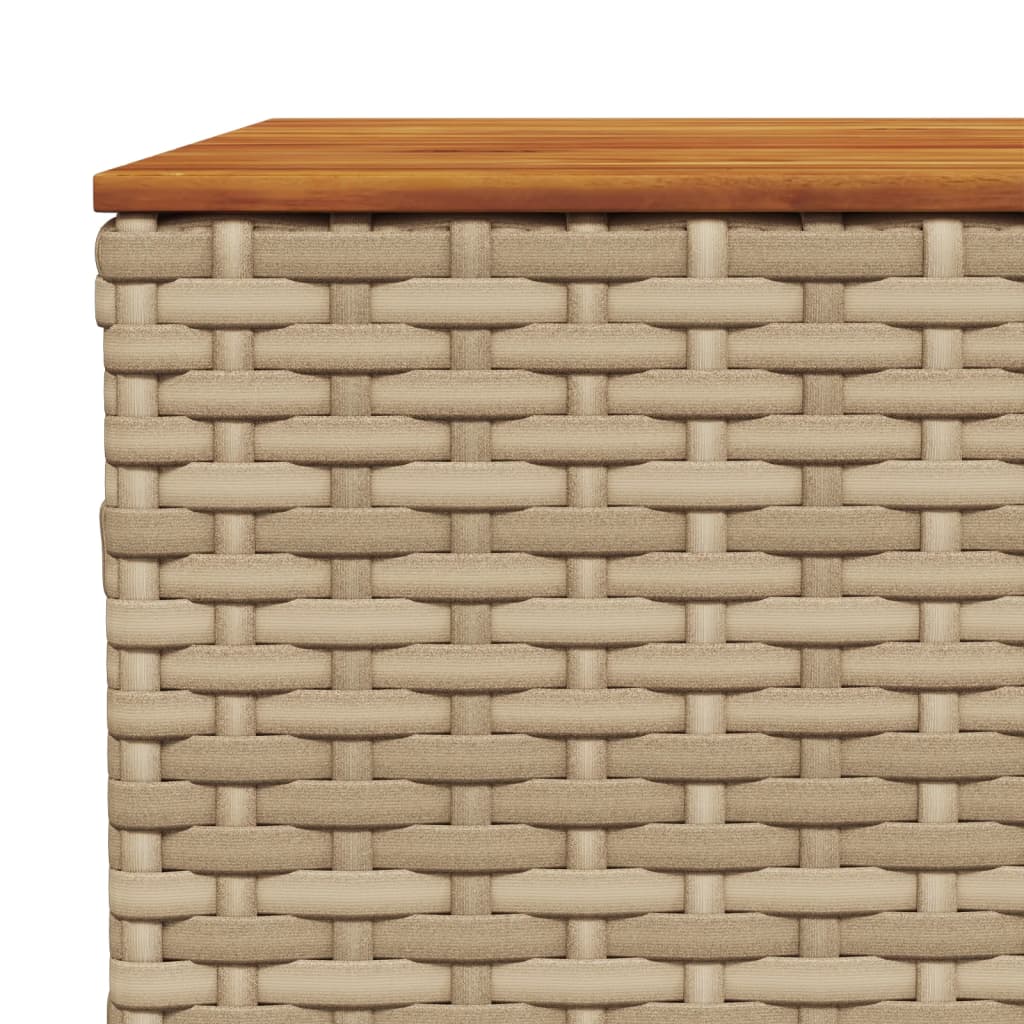 Tavolo da Giardino Beige 55x55x36 cm Polyrattan e Legno Acacia | homemem39
