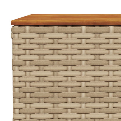 Tavolo da Giardino Beige 55x55x36 cm Polyrattan e Legno Acacia | homemem39