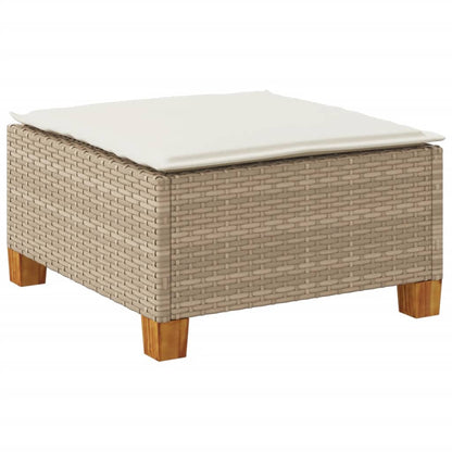 Sgabello Giardino con Cuscino Beige 63,5x56x32 cm in Polyrattan - homemem39