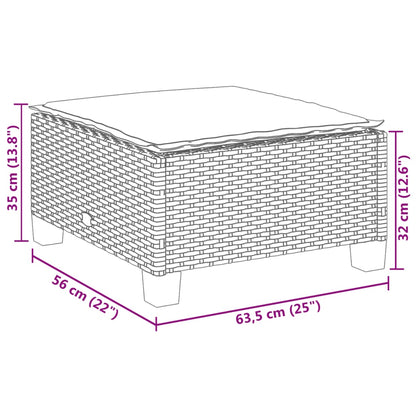 Sgabello Giardino con Cuscino Beige 63,5x56x32 cm in Polyrattan | homemem39