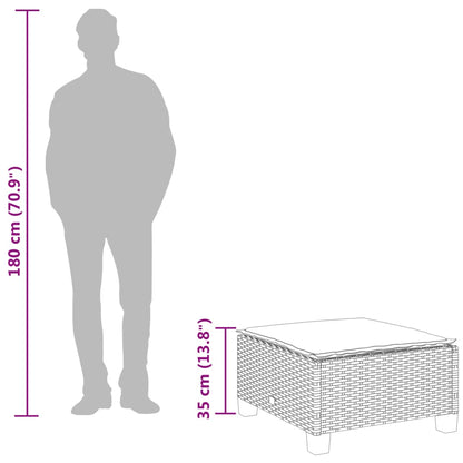 Sgabello Giardino con Cuscino Beige 63,5x56x32 cm in Polyrattan - homemem39