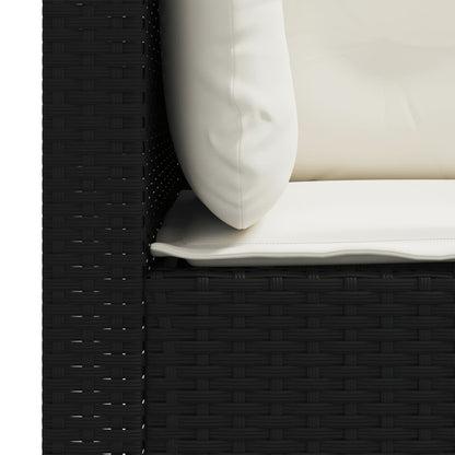 Divani Angolari da Giardino con Cuscini 2pz in Polyrattan Nero | homemem39
