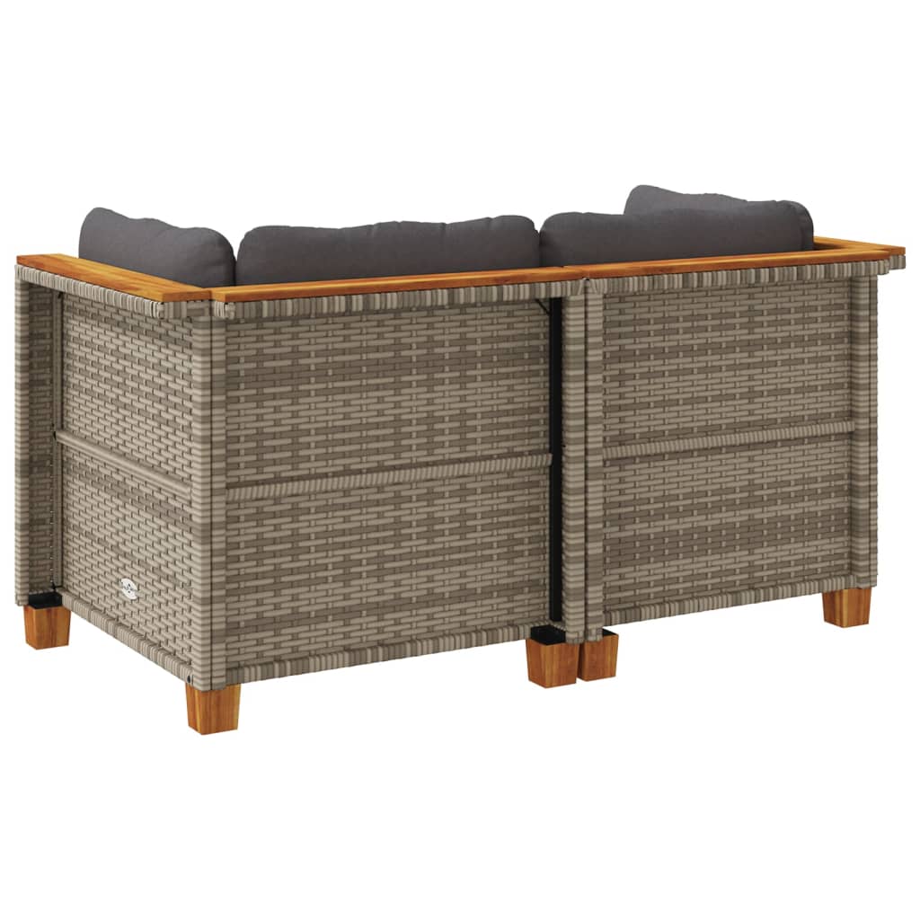 Divani Angolari da Giardino con Cuscini 2pz Polyrattan Grigio | homemem39