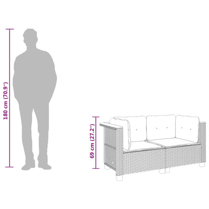 Divani Angolari da Giardino con Cuscini 2pz Polyrattan Grigio | homemem39