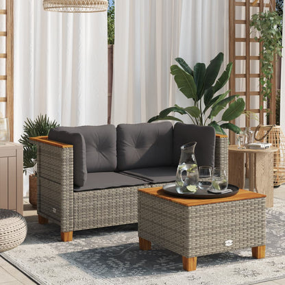 Divani Angolari da Giardino con Cuscini 2pz Polyrattan Grigio | homemem39