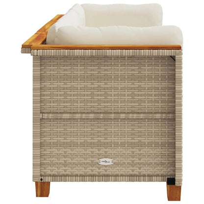 Divano da Giardino con Cuscini a 3 Posti Beige in Polyrattan - homemem39
