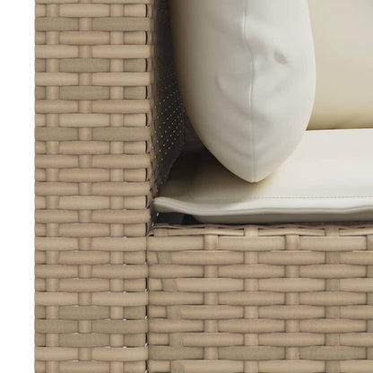 Divano da Giardino con Cuscini a 3 Posti Beige in Polyrattan - homemem39