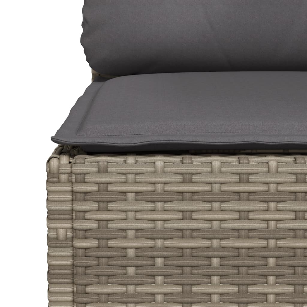 Divano da Giardino con Cuscini 3 Posti Grigio in Polyrattan | homemem39