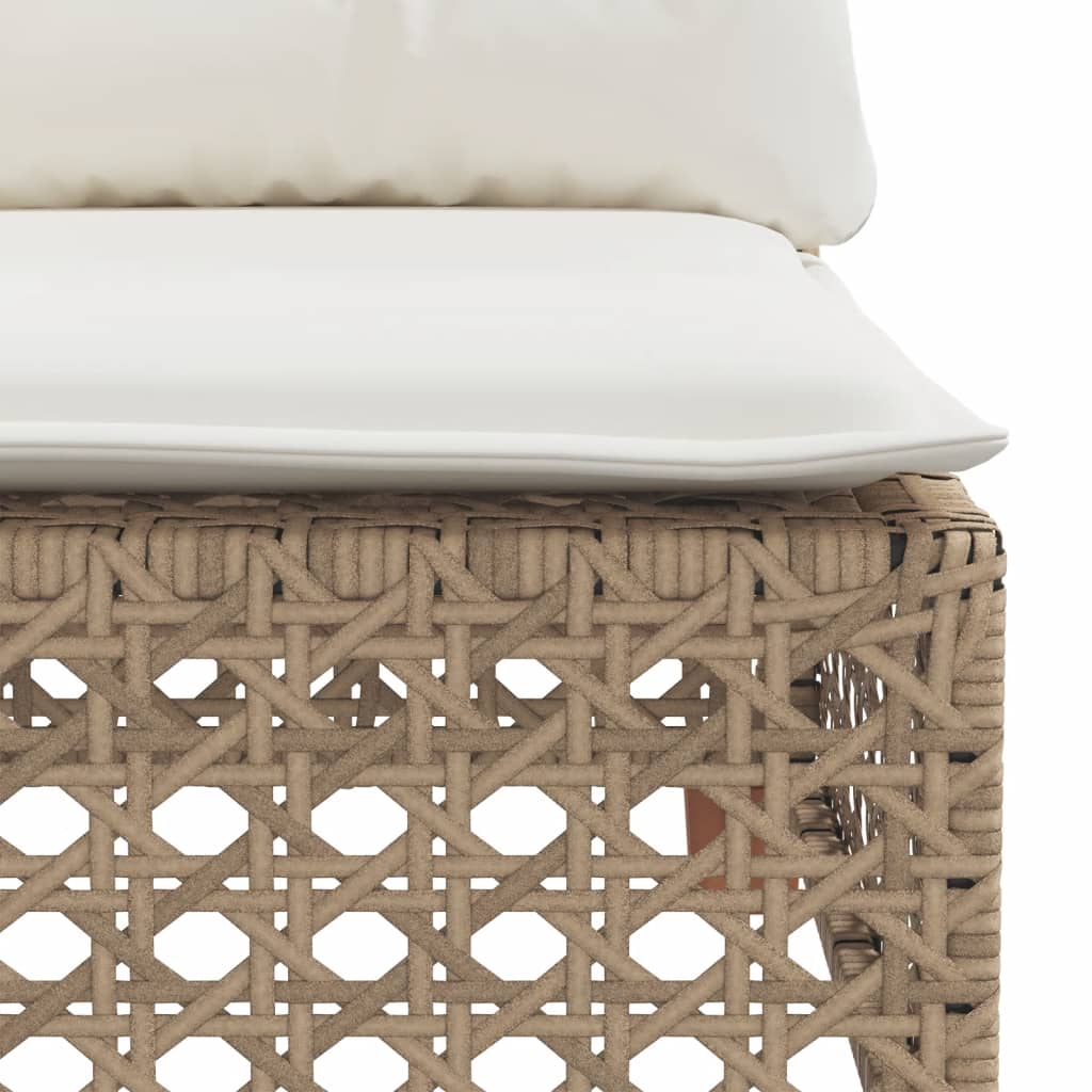 Divano Angolare da Giardino con Cuscini Beige in Polyrattan | homemem39