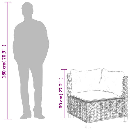 Divano Angolare da Giardino con Cuscini Beige in Polyrattan | homemem39