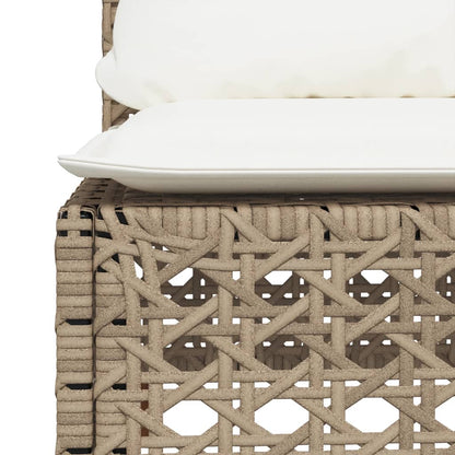 Divano Giardino Senza Braccioli con Cuscini Beige in Polyrattan | homemem39