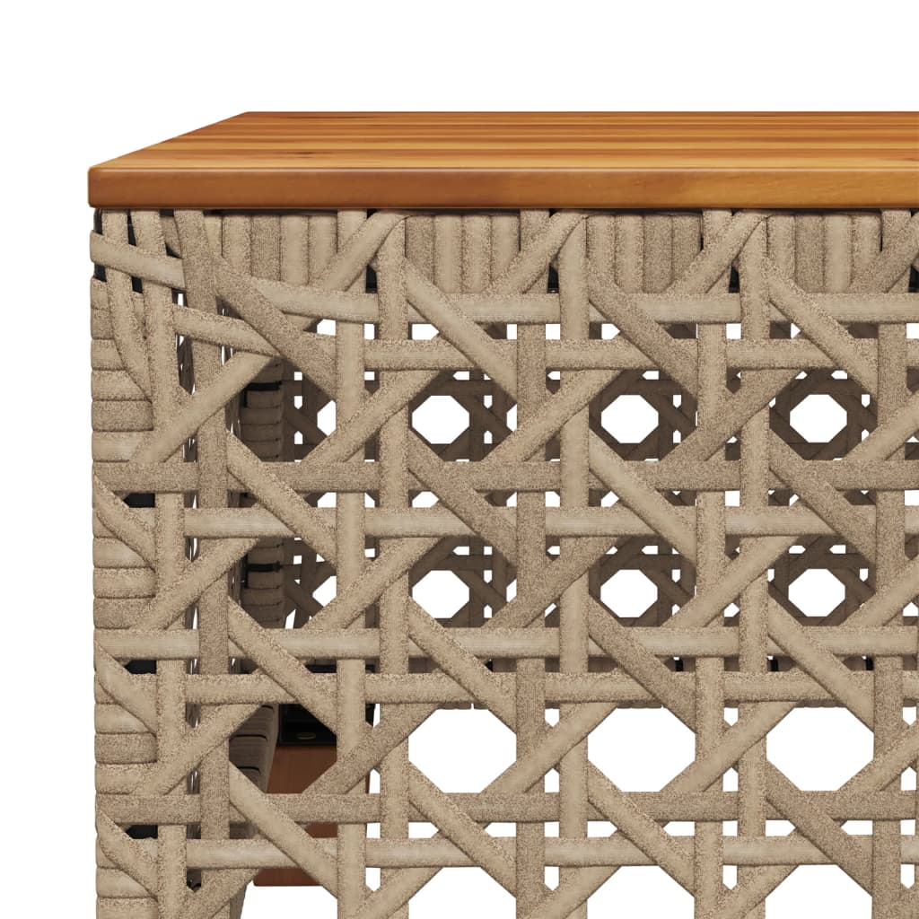 Tavolo da Giardino Beige 55x55x36 cm Polyrattan e Legno Acacia - homemem39