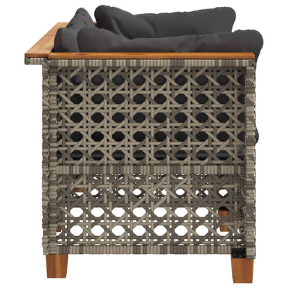 Divani Angolari da Giardino con Cuscini 2pz Polyrattan Grigio | homemem39