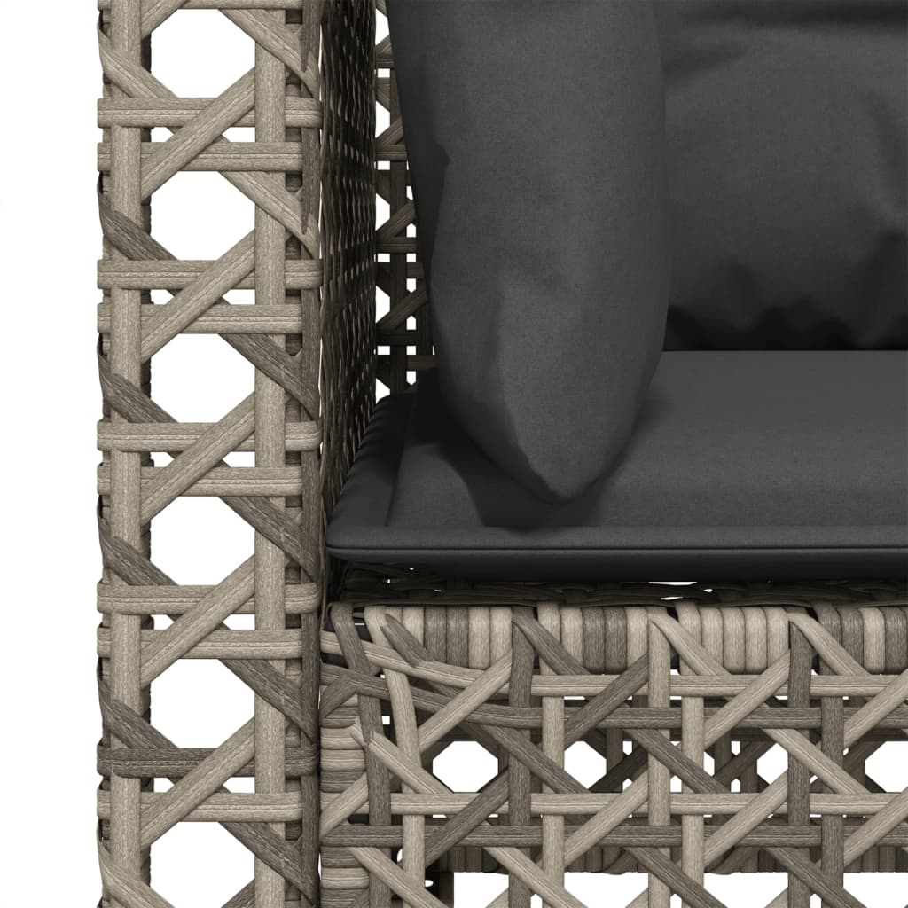 Divani Angolari da Giardino con Cuscini 2pz Polyrattan Grigio | homemem39