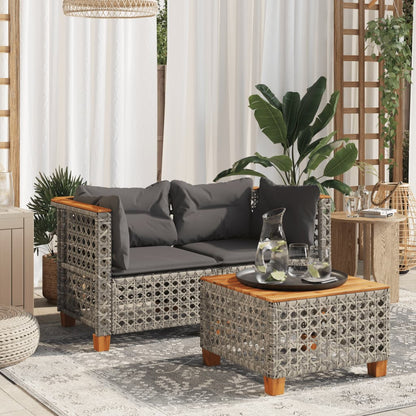 Divani Angolari da Giardino con Cuscini 2pz Polyrattan Grigio | homemem39