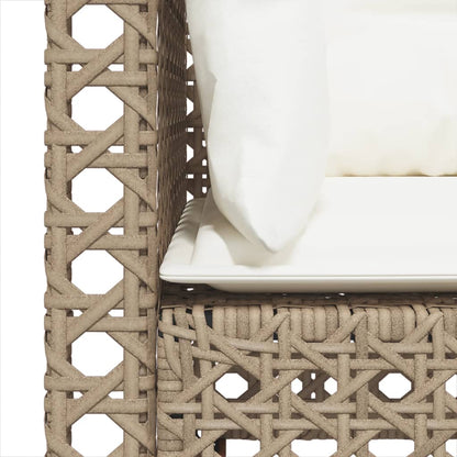 Divano da Giardino con Cuscini a 3 Posti Beige in Polyrattan | homemem39