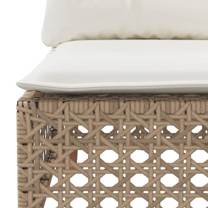 Divano da Giardino con Cuscini a 3 Posti Beige in Polyrattan