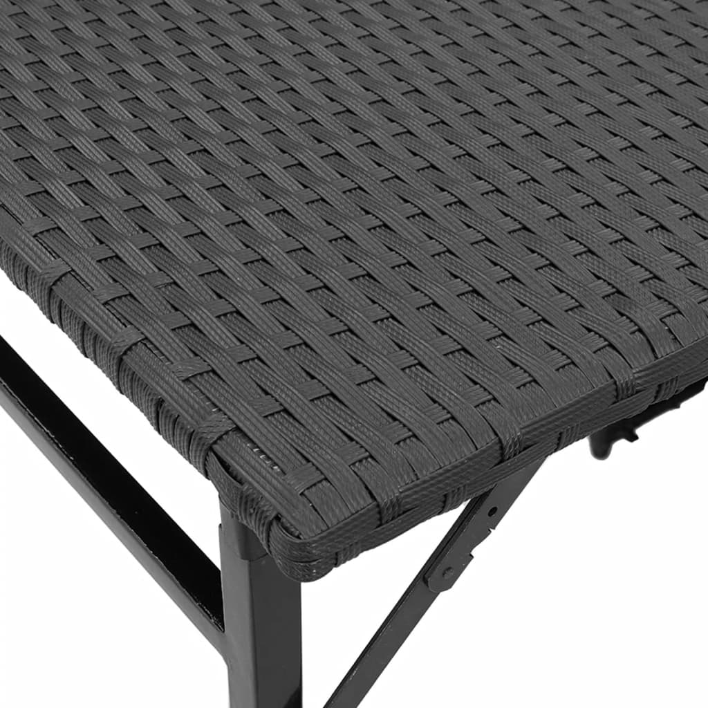 Set da Pranzo da Giardino Pieghevole 5 pz Nero in Polyrattan | homemem39