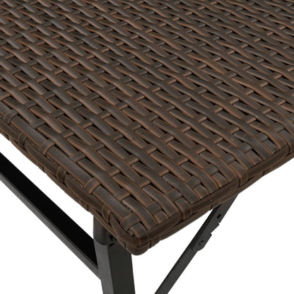 Set da Pranzo da Giardino Pieghevole 5 pz Marrone in Polyrattan | homemem39