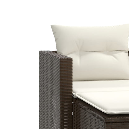 Divano da Giardino 2 Posti con Sgabelli Marrone in Polyrattan | homemem39