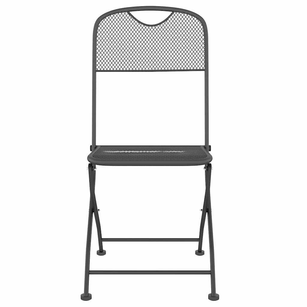 Set da Pranzo da Giardino 5pz Antracite in Rete Metallica | homemem39