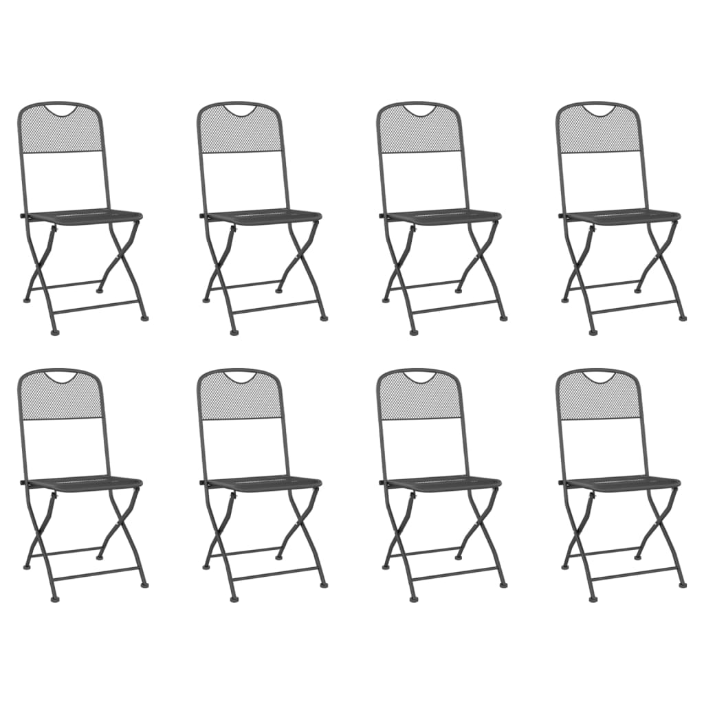 Set da Pranzo da Giardino 9pz Antracite in Rete Metallica - homemem39