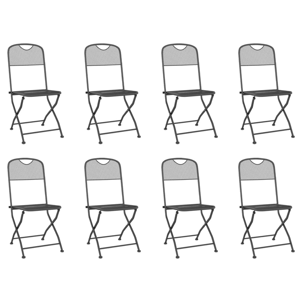 Set da Pranzo da Giardino 9pz Antracite in Rete Metallica - homemem39