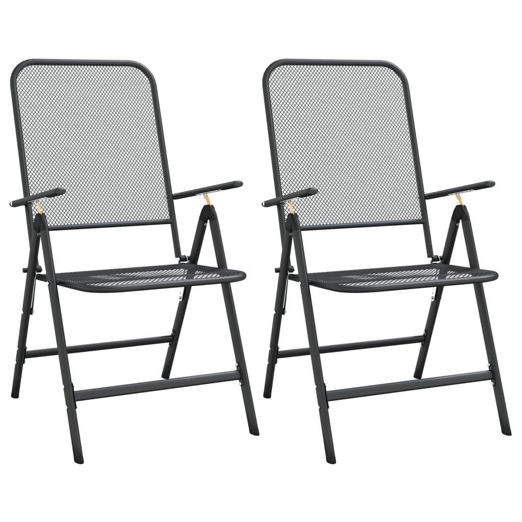Set da Pranzo da Giardino 3pz Antracite in Rete Metallica | homemem39