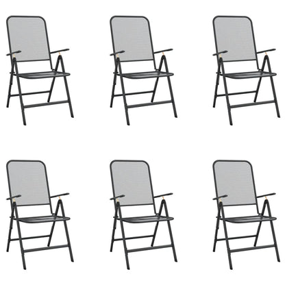 Set da Pranzo da Giardino 7pz Antracite in Rete Metallica - homemem39