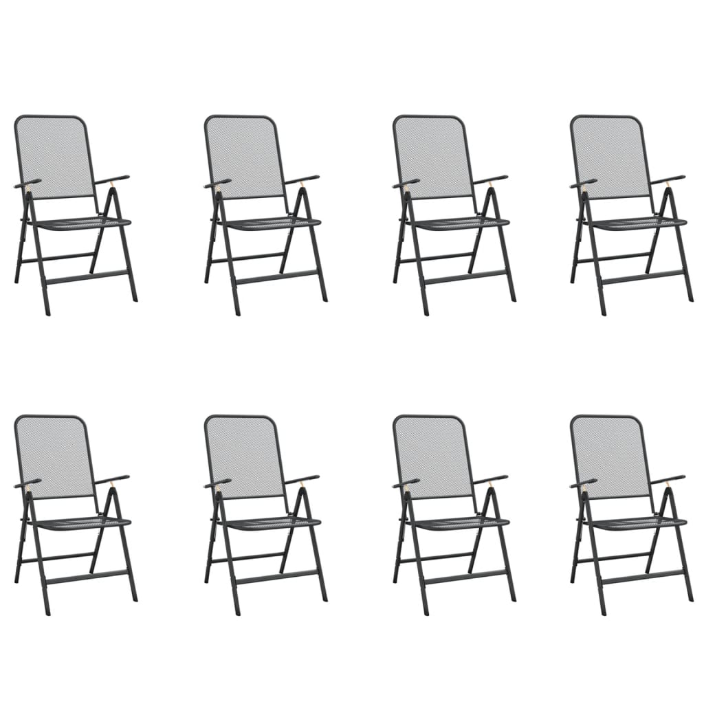 Set da Pranzo da Giardino 9pz Antracite in Rete Metallica - homemem39